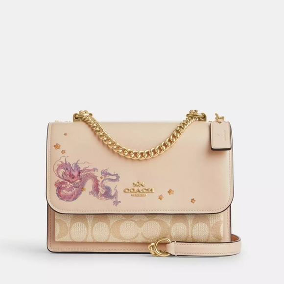 Coach Handbags - New! Best Seller! Mini Klare Crossbody With Signature Canvas and Dragon